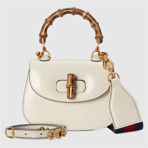 gucci bamboo handle bag white|borsa gucci bamboo 1947.